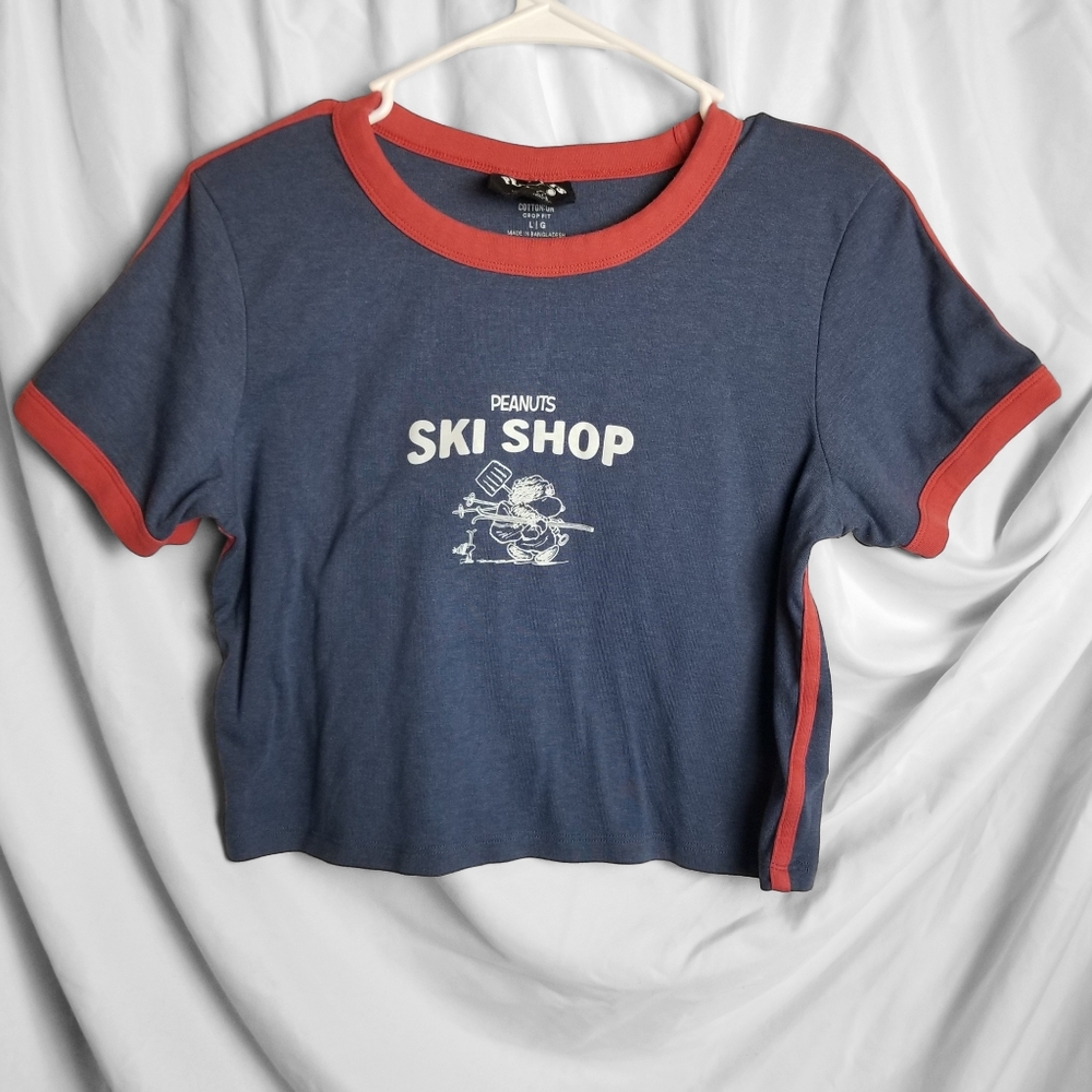 Peanuts Ski Shop Cropped Graphic Tee